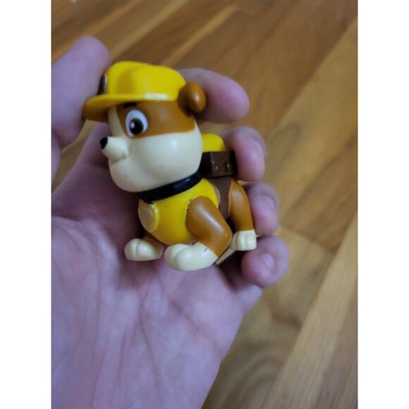 Paw Patrol Rubble Action Figure – Yellow Construction Pup Spin Master Pre-Owned - Picture 8 of 8